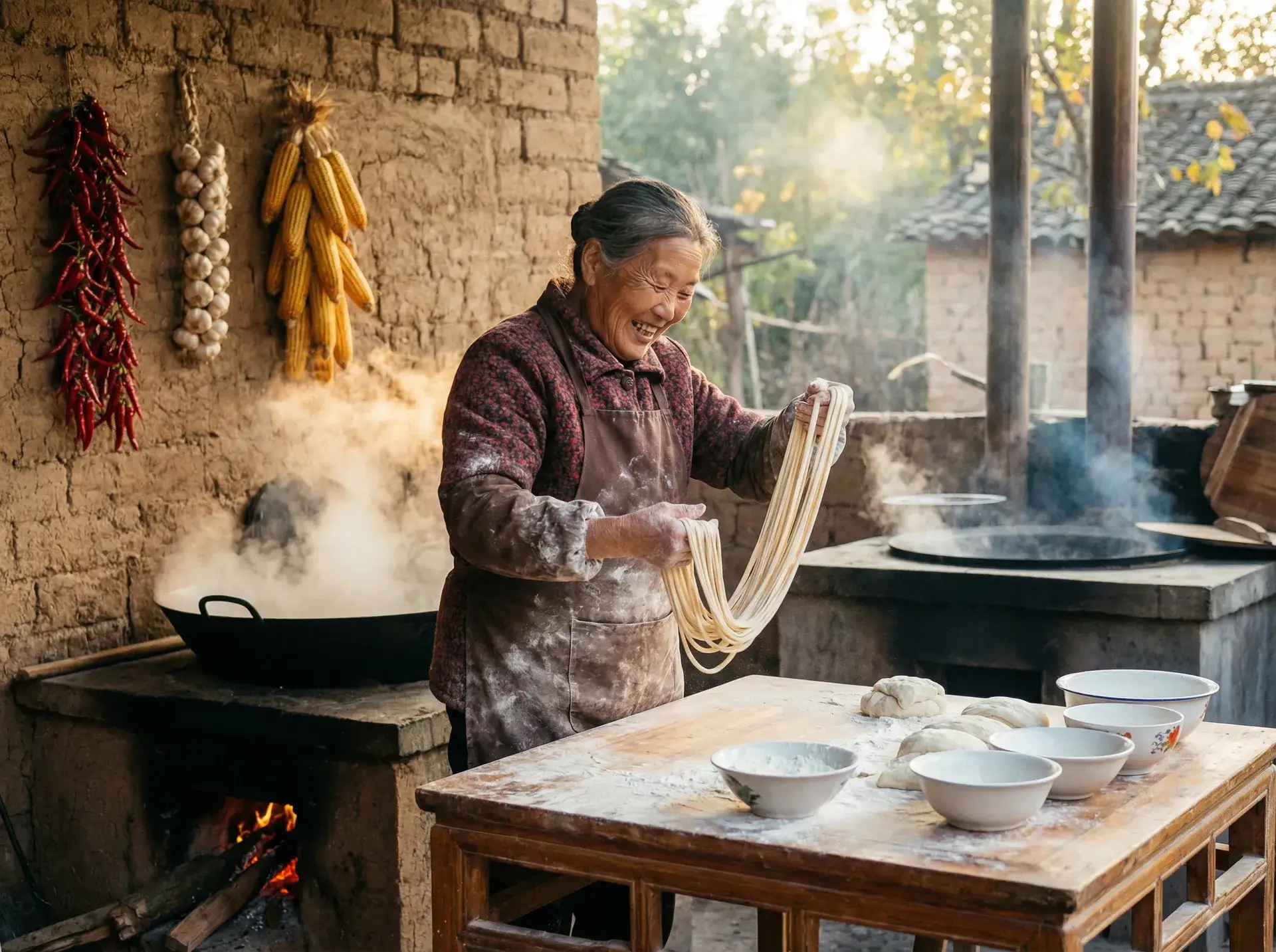 农家大嫂手擀面 - 黑蔷薇升天 乡村美食